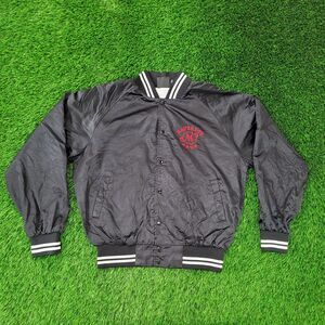 Vintage Maverick-Arms Bomber Jacket Large 24x25 Guns Ammo